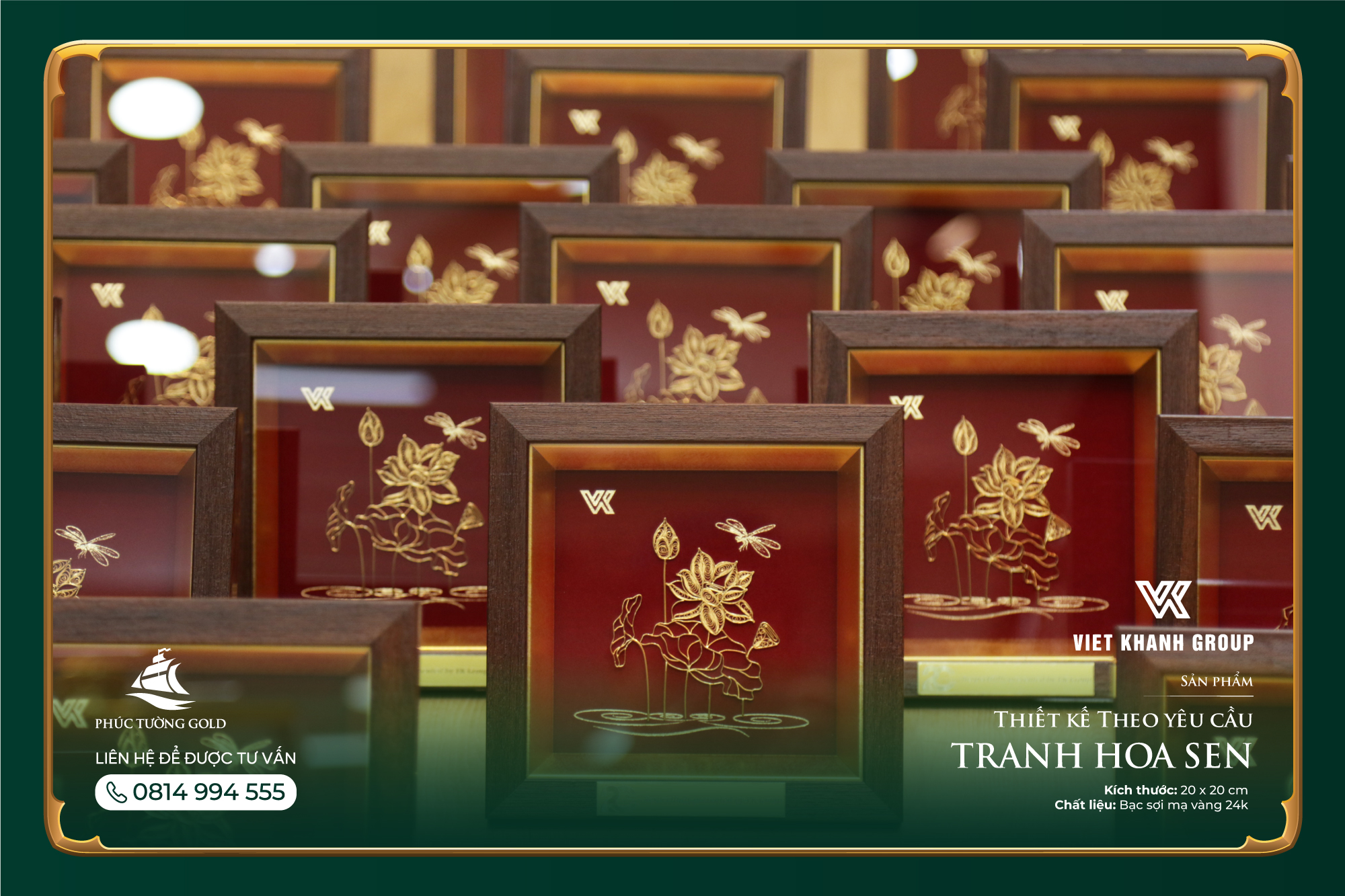 Đơn hàng Tranh hoa sen cho VK Group kỷ niệm 20 năm thành lập 8