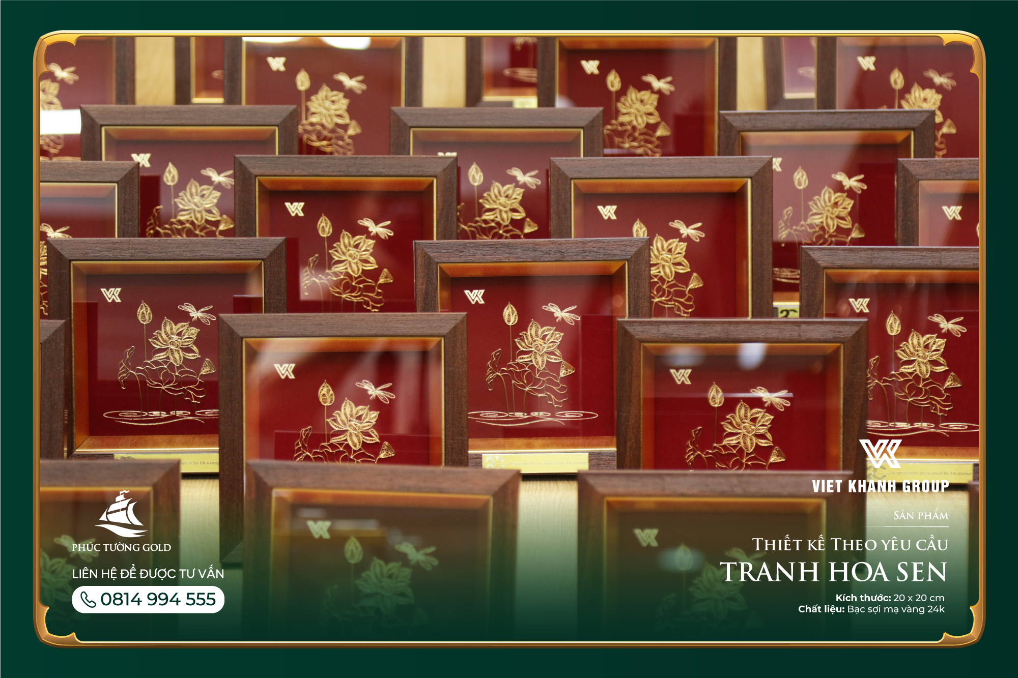 Đơn hàng Tranh hoa sen cho VK Group kỷ niệm 20 năm thành lập 9