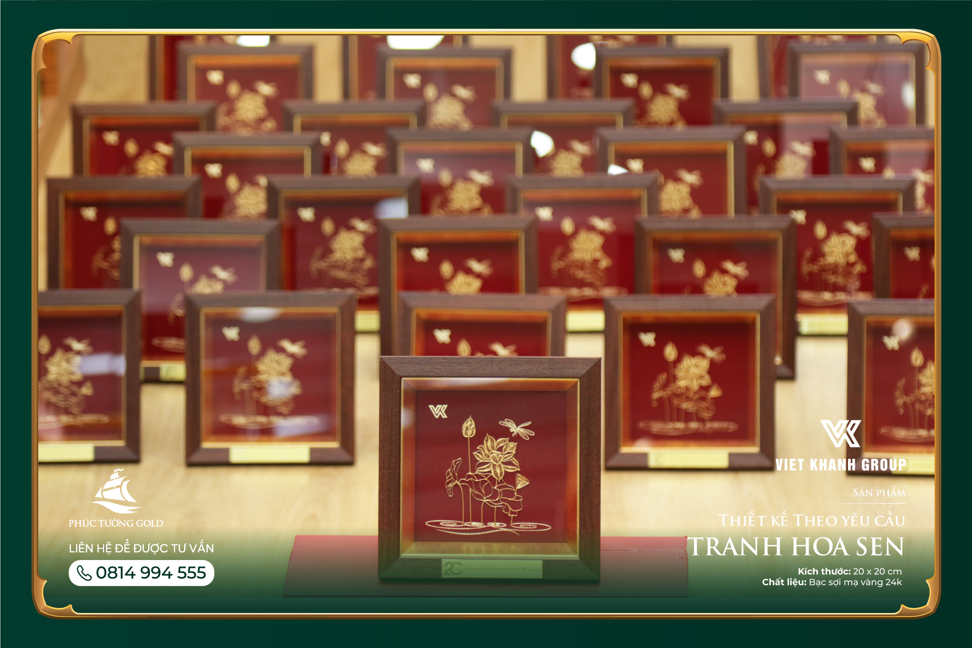 Đơn hàng Tranh hoa sen cho VK Group kỷ niệm 20 năm thành lập