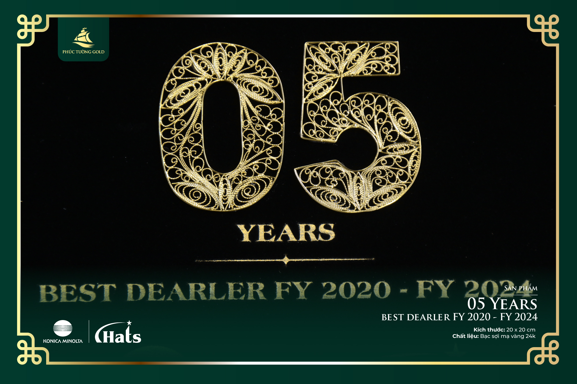 Tranh bạc mạ vàng Konica Minolta tặng đối tác Hats kỷ niệm 5 năm 3