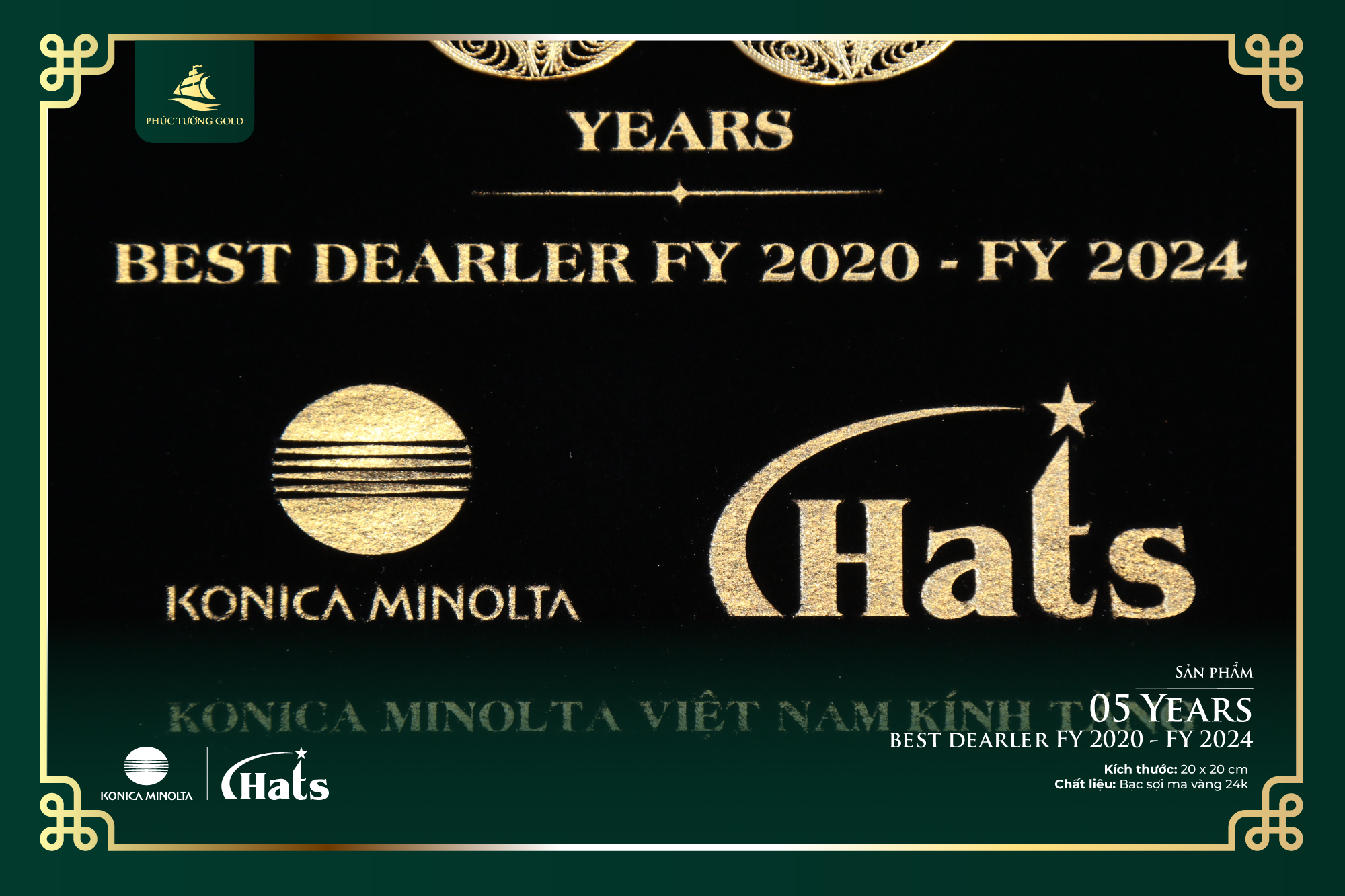 Tranh bạc mạ vàng Konica Minolta tặng đối tác Hats kỷ niệm 5 năm 4