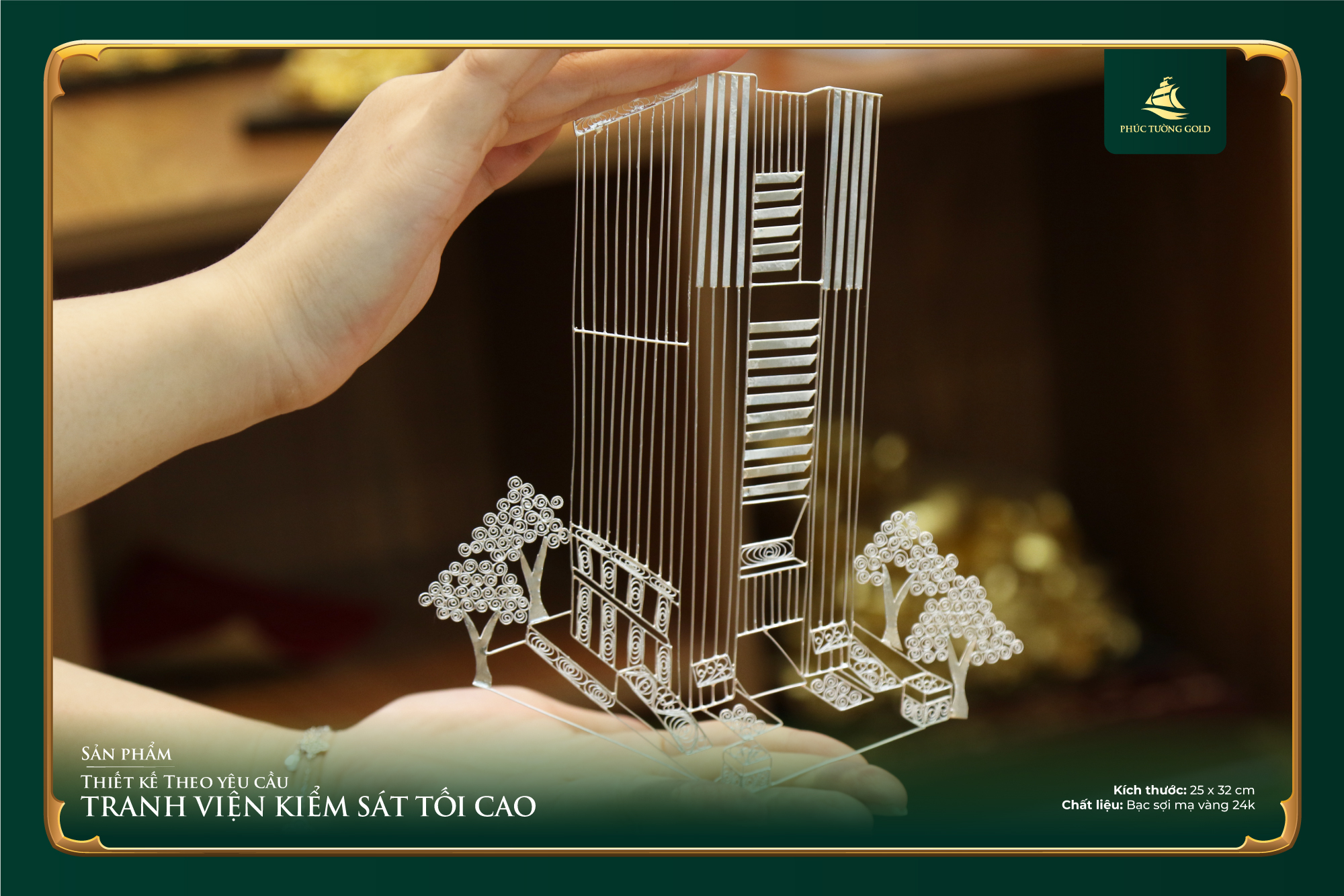 Tranh bạc mạ vàng thiết kế riêng cho VKSND Tối Cao 2