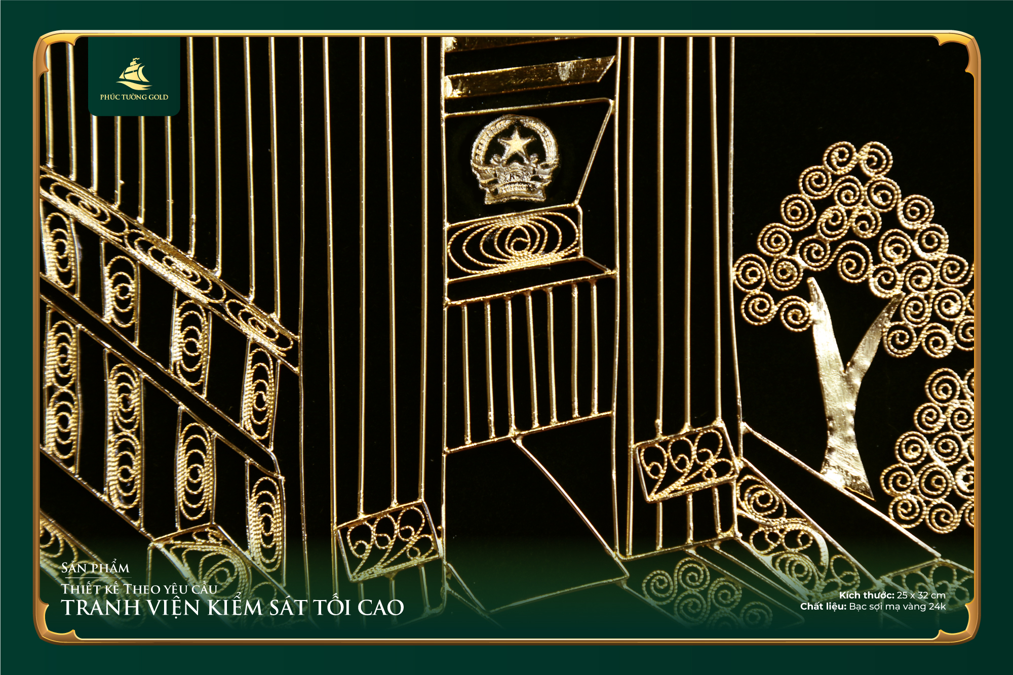 Tranh bạc mạ vàng thiết kế riêng cho VKSND Tối Cao 6