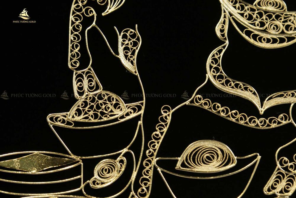 Tranh dê tài lộc bạc mạ vàng 24k - TD10 2