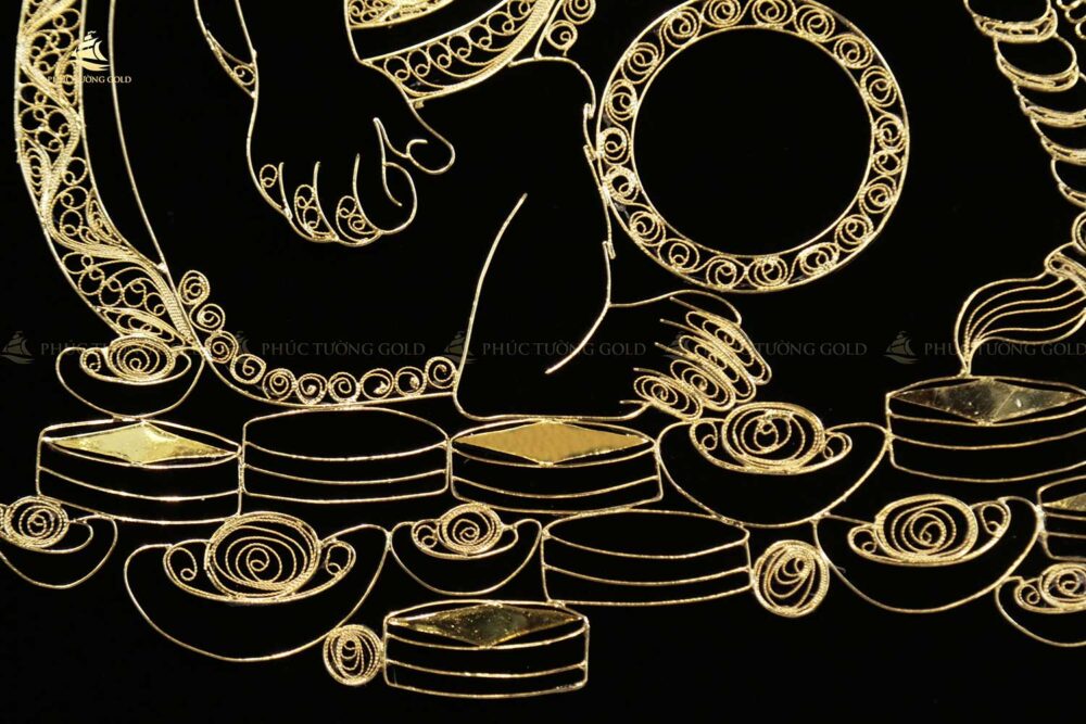 Tranh khỉ tài lộc bạc mạ vàng 24k - TK02 2