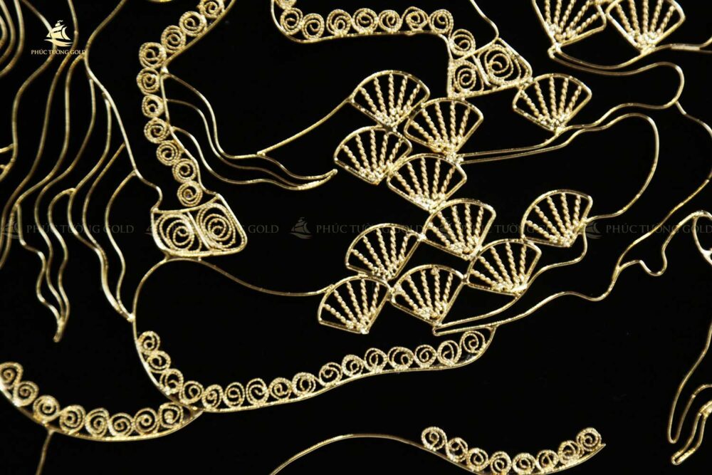 Tranh ngựa mã đáo bạc mạ vàng 24k - MD07 2