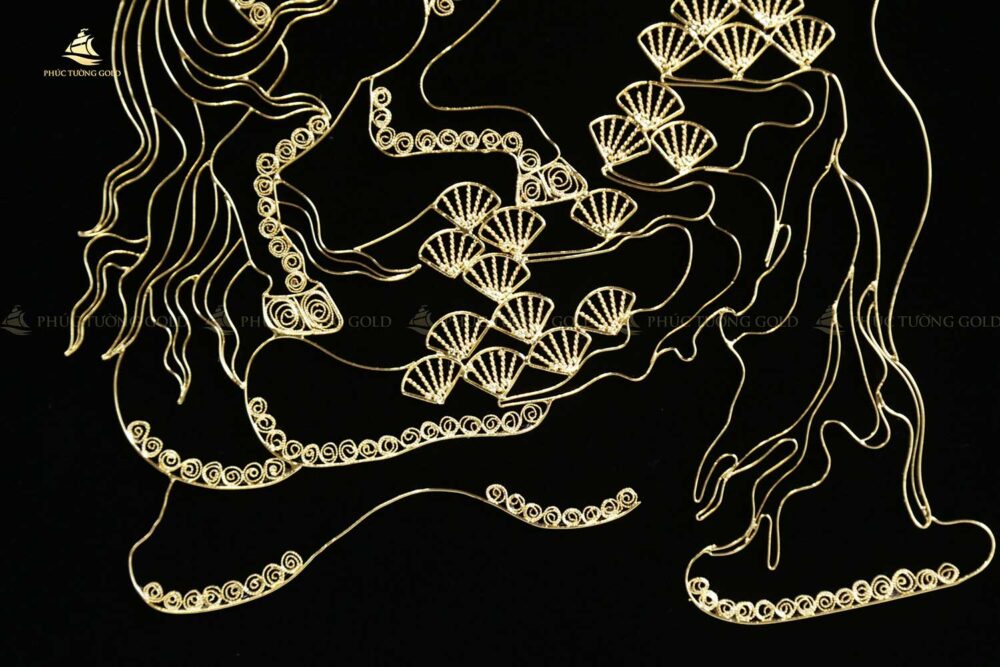 Tranh ngựa mã đáo bạc mạ vàng 24k - MD07 4