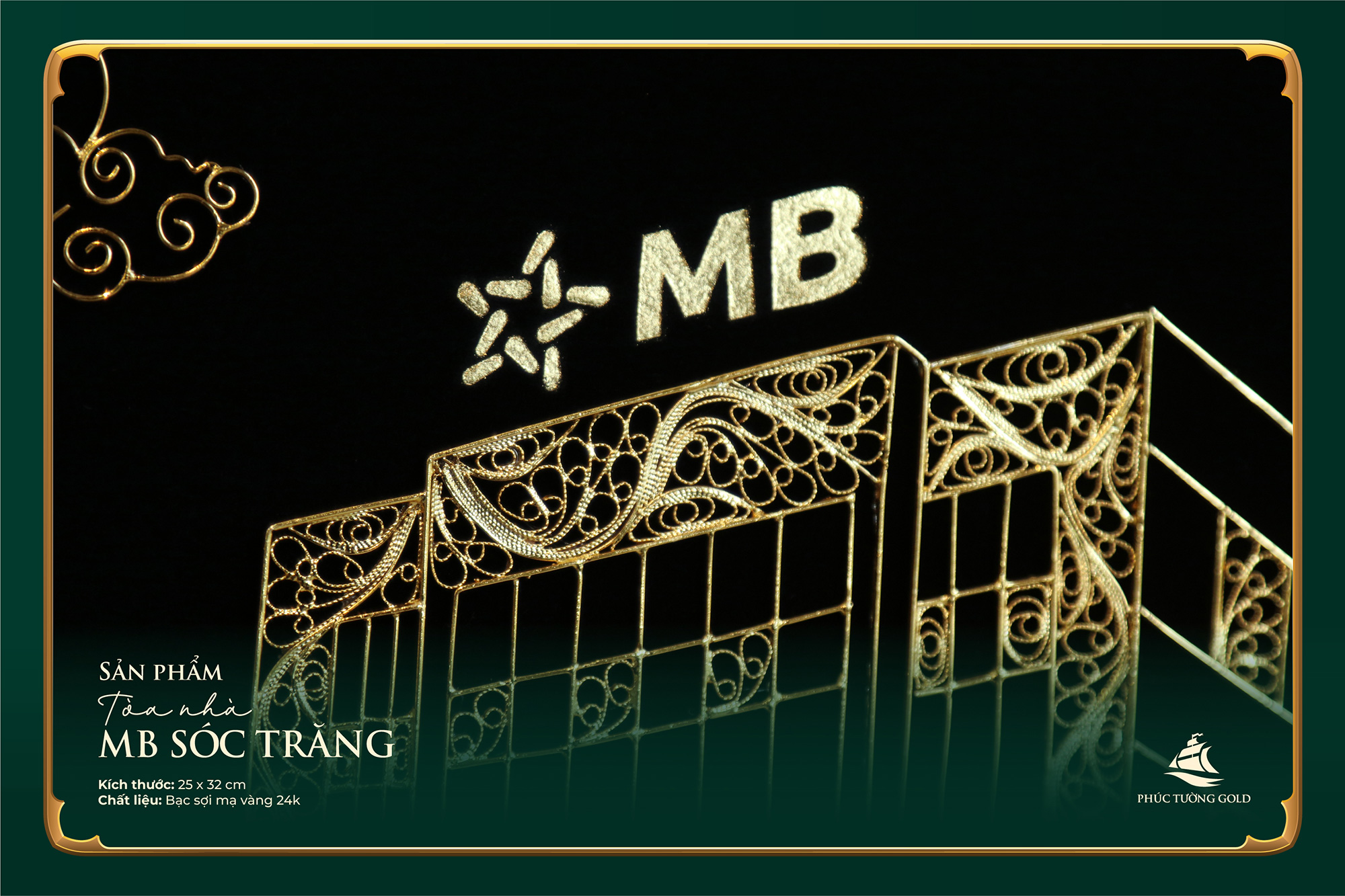 Hoàn thiện tranh bạc mạ vàng cho ngân hàng MB chi nhánh Sóc Trăng 4
